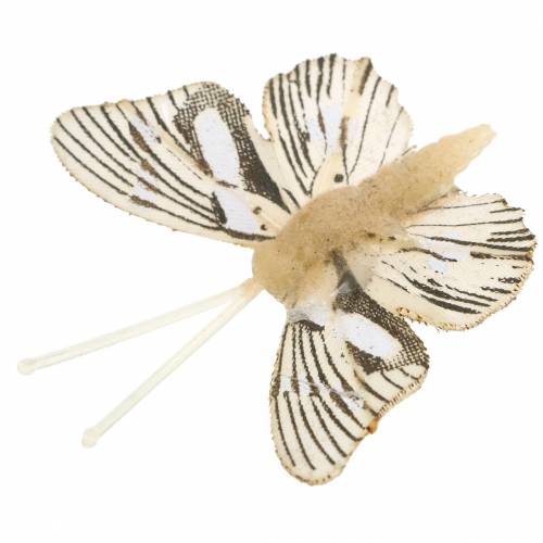 položky Deko motýl s kovovou sponou přírodní rozmanité H4,9cm/5,8cm/7,4cm 6ks