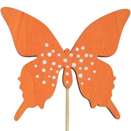 Motýlí dřevěná květinová zátka barevná 9cm/29cm 12ks
