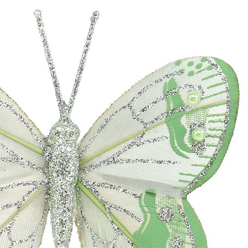 položky Motýlci 7,5cm zelený, šedý se slídou 4ks