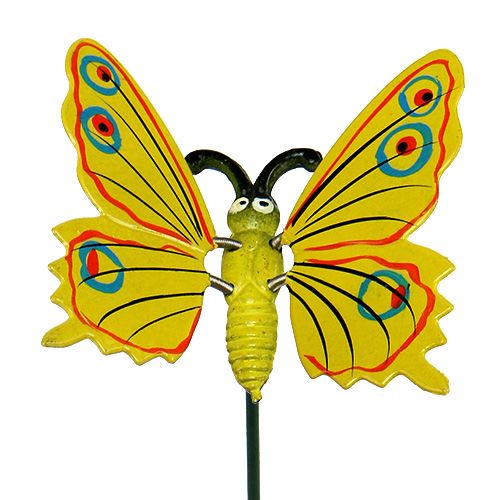 položky Motýl na špejli 8cm žlutý