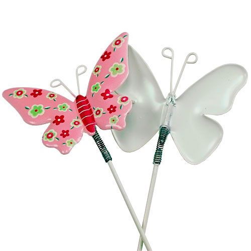 Floristik24 Motýlci s drátěnou plechovkou barevní 6cmx5cm L24cm
