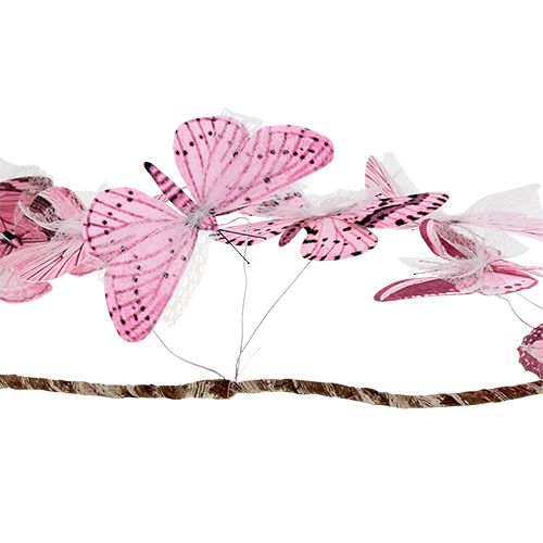 položky Motýlí girlanda růžová 154cm