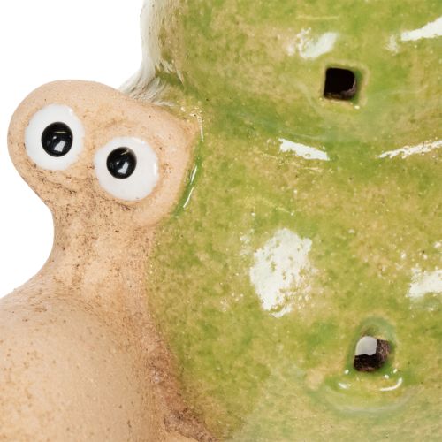 položky Keramický dekorativní šnek s LED osvětlením. Zábavná dekorace na stůl do domu i na balkon. 12 cm, 2 kusy.