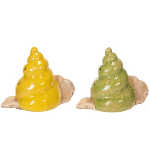 položky Keramický dekorativní šnek s LED osvětlením. Zábavná dekorace na stůl do domu i na balkon. 12 cm, 2 kusy.