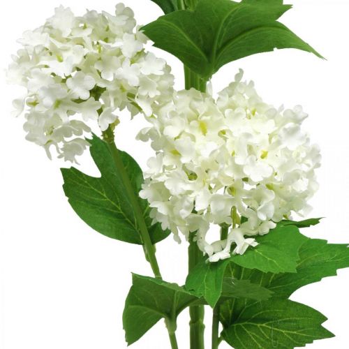 položky Sněhová koule Větev Umělá rostlina Hedvábný květ Bílá Ø6,5cm L78cm