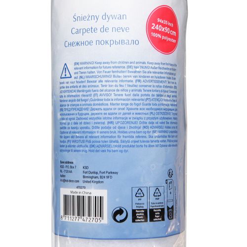 položky Dekorace sněhová pokrývka sníh v bílé zimní dekorace 240×90cm