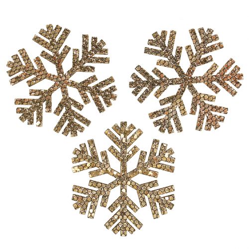Floristik24 Vločka zlatá vánoční dekorace Ø4cm 48 ks