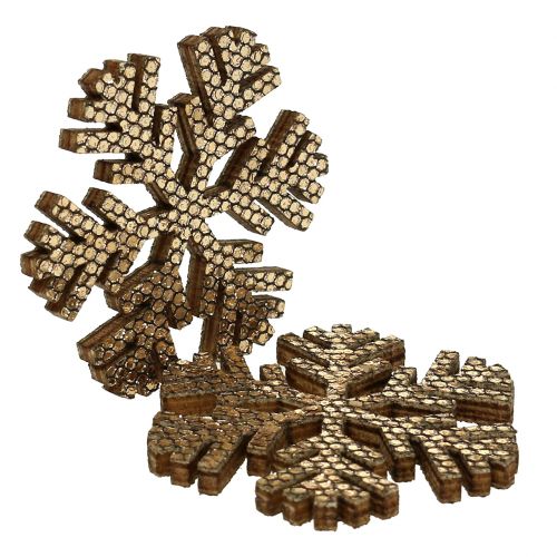 položky Vločka zlatá vánoční dekorace Ø4cm 48 ks