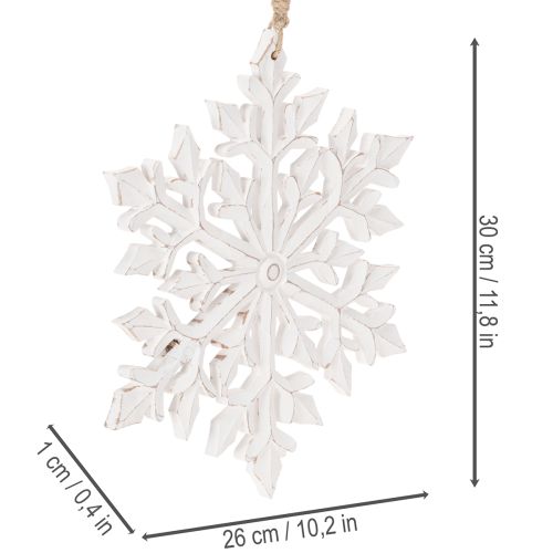 Velká dekorativní sněhová vločka, závěsná dekorace, 30 cm | Floristik24.cz