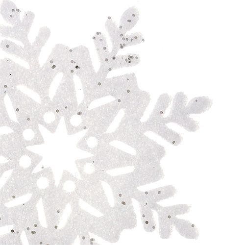 položky Sněhová vločka bílá se slídou. 10 cm 12 ks
