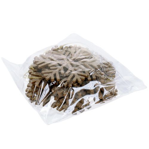 položky Vločka zlatá k zavěšení Ø8cm - Ø12cm 9ks
