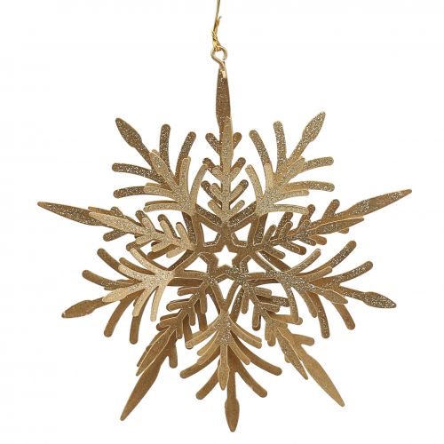 Floristik24 Sněhová vločka 3D efekt zlatá 16cm x 15,5cm 2 ks