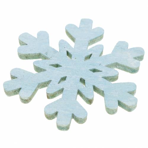 Floristik24 Bodová dekorace vločka modrá/šedá/bílá 4cm 72 ks