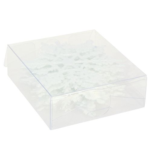 položky Dekorace sněhová vločka bílé třpytivé ledové krystaly 10cm 12 ks