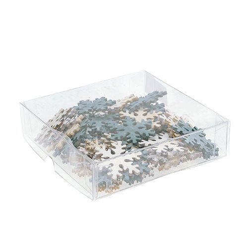 Floristik24 Sněhové vločky Ø2-4cm šedá, bílá 84ks