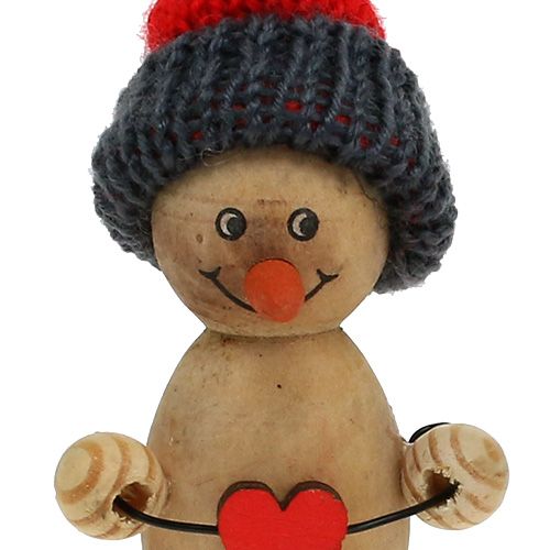 Floristik24 Figurka sněhuláka dřevěná 8cm - 9cm 6ks