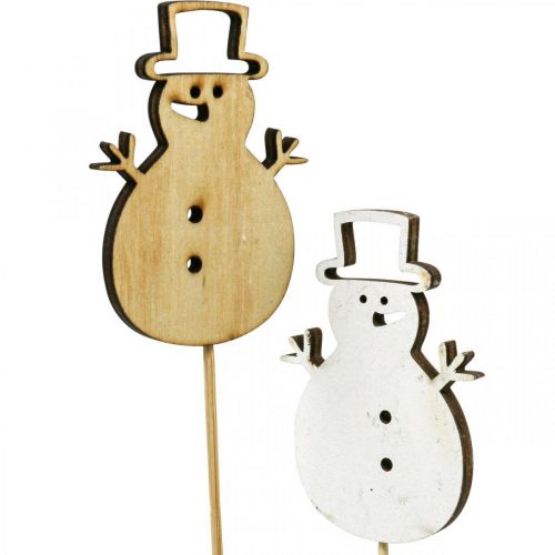 položky Květinová zátka Vánoční dekorace sněhulák dřevo 7cm 12ks