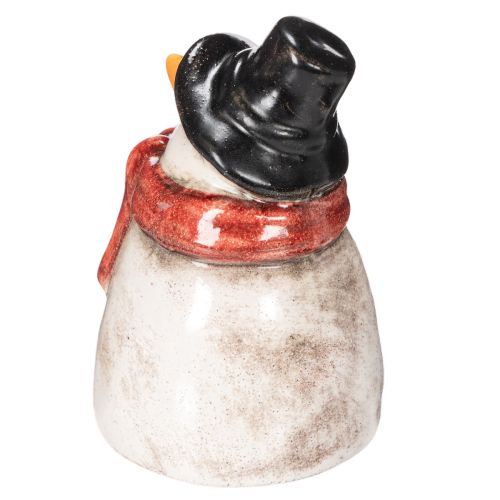 Figurka sněhuláka s červeným šátkem, vánoční dekorace, 10 cm | Floristik24.cz