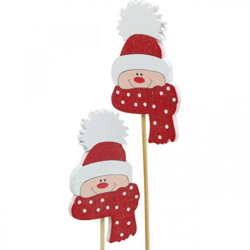 Floristik24 Květinová zátka zimní dítě, obličej s čepicí a šálou, adventní dekorace 8×4,3cm 18 kusů