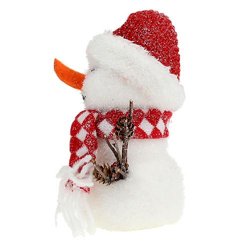Floristik24 Sněhulák bílo-červený vločkovaný 24cm
