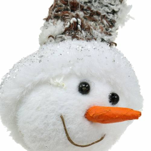 Floristik24 Dekorace věšák hlava sněhuláka 9cm x 6cm 6ks