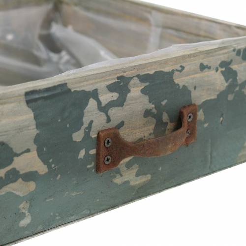 Floristik24 Zásuvka na výsadbu antické modré dřevo 24 × 22cm