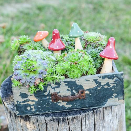 Floristik24 Zásuvka na výsadbu antické modré dřevo 24 × 22cm