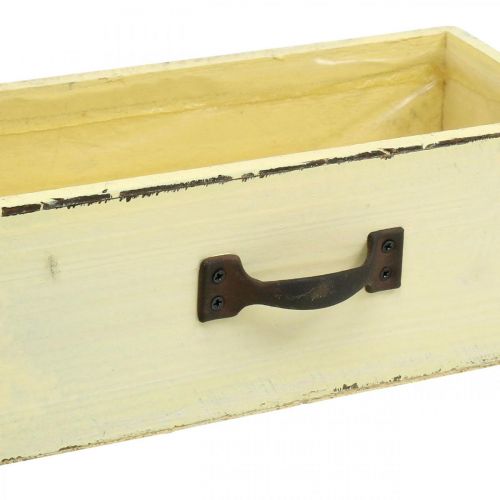 položky Dřevěná zásuvka na výsadbu Yellow Shabby Chic 25×13×8cm