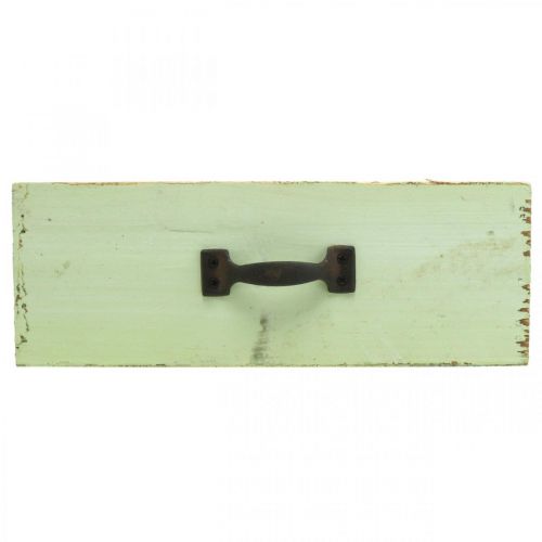 Floristik24 Zásuvka na rostliny dřevo světle zelená truhlík na rostliny vintage 25×13×8cm