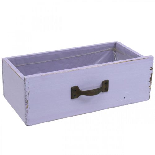 Floristik24 Květináč Deco Zásuvka Shabby Chic Wood Purple 25×13×8cm