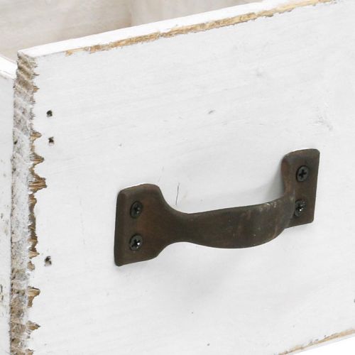 Floristik24 Dřevěná zásuvka na rostliny bílá shabby chic dekorace 12,5×12,5×10cm