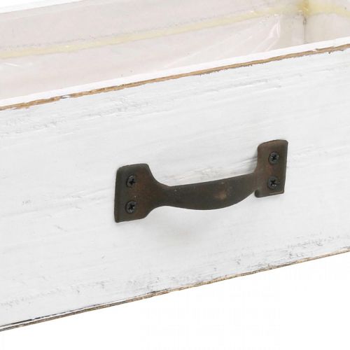 Floristik24 Dekorativní zásuvka bílá truhlík na rostliny dřevo vintage vzhled 25×13×8cm