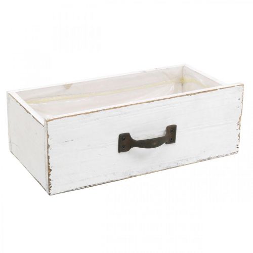 Floristik24 Dekorativní zásuvka bílá truhlík na rostliny dřevo vintage vzhled 25×13×8cm