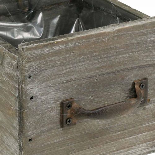Floristik24 Zásuvka na rostliny shabby chic dřevěná dekorace přírodní 12,5×12,5×11cm