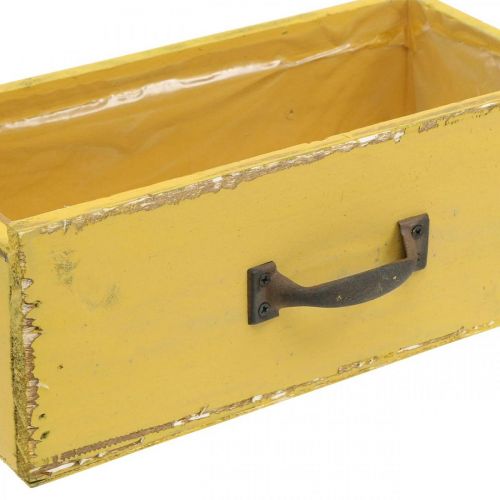 Floristik24 Dřevěná zásuvka na rostliny Shabby Chic Yellow 25x13x9cm