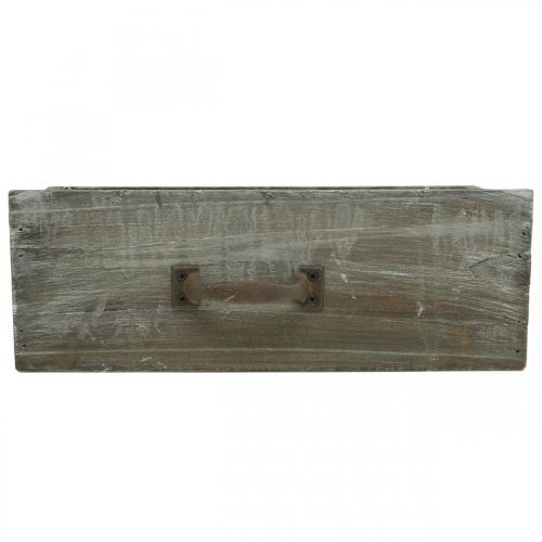 Floristik24 Dřevěná zásuvka truhlíku na rostliny shabby chic praná bílá 25x13x9cm