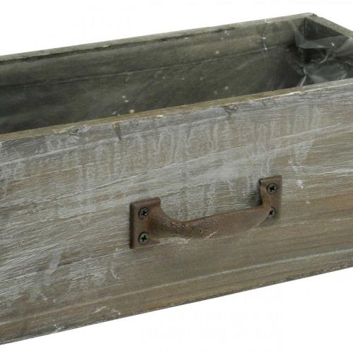 Floristik24 Dřevěná zásuvka truhlíku na rostliny shabby chic praná bílá 25x13x9cm