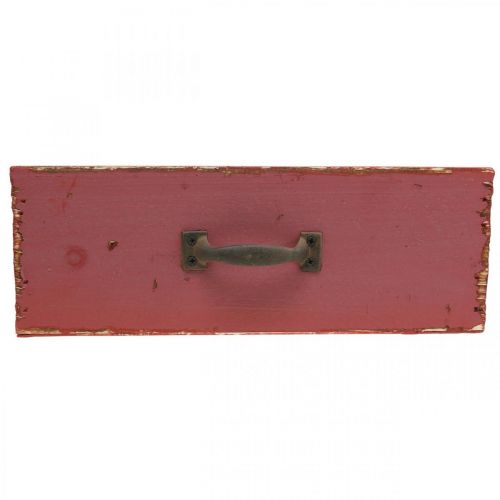 Floristik24 Květináč Dřevěná zásuvka Shabby Chic Red 25x13x9cm