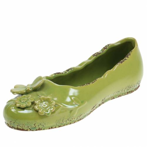 Floristik24 Planter dámská bota keramická zelená 24cm