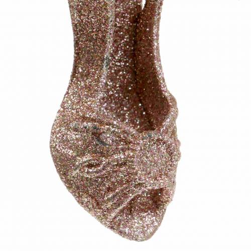 Floristik24 Vánoční ozdoby lodičky růžové, třpytky 12cm 12ks