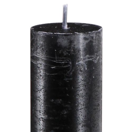 Floristik24 Černé svíčky jednobarevné tyčové svíčky 34x300mm 4 ks