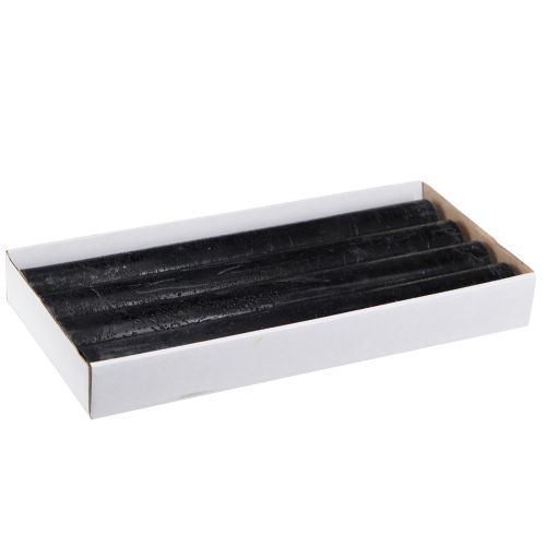 Floristik24 Černé svíčky jednobarevné tyčové svíčky 34x300mm 4 ks