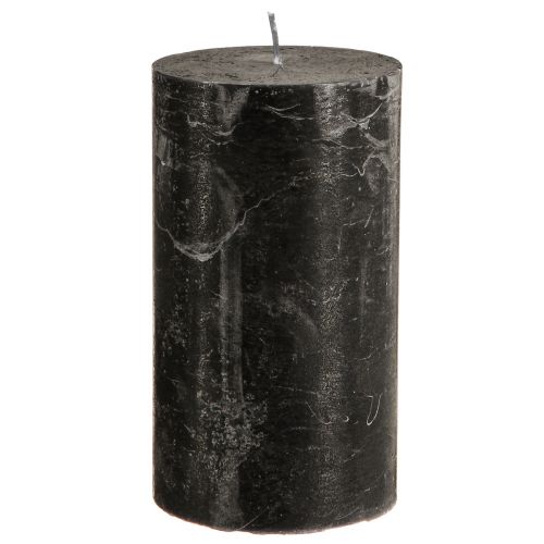 Floristik24 Černé svíčky jednobarevné sloupové svíčky 85×150mm 2 ks