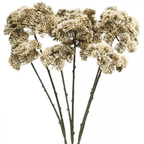 Sedum umělá květina sedum krémová květinová dekorace podzimní 70cm 3ks