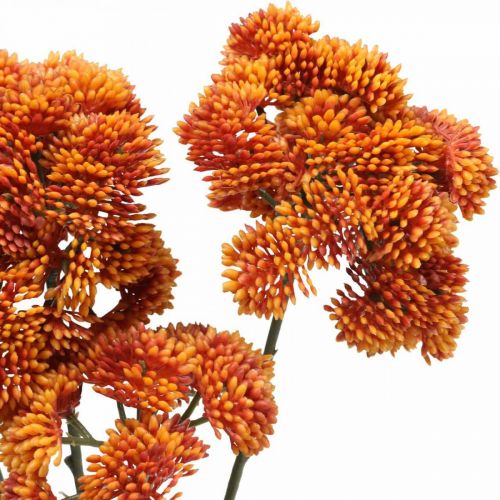 Floristik24 Sedum umělý rozchodník oranžová podzimní dekorace 70cm 3ks