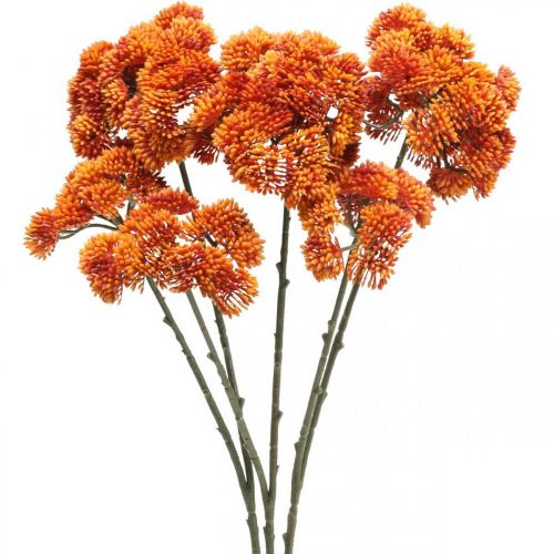 Floristik24 Sedum umělý rozchodník oranžová podzimní dekorace 70cm 3ks