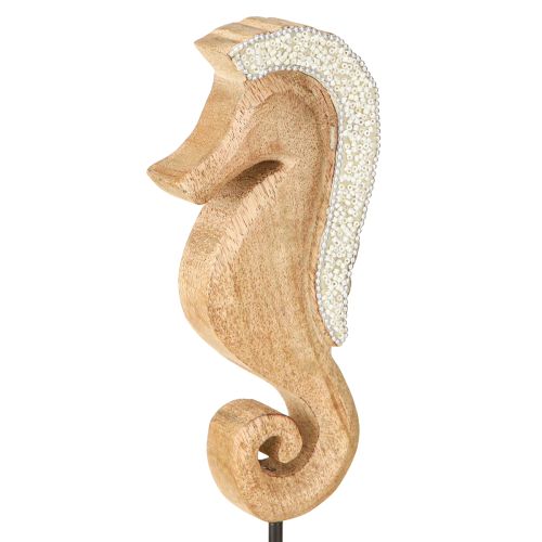 položky Dekorace mořský koník s perlami, dekorace na námořní stůl, dřevo, 28 cm