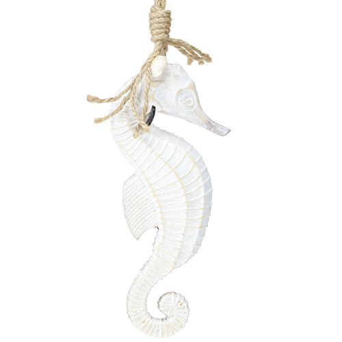 položky Dekorace Mořský koník na zavěšení White Wash 27cm