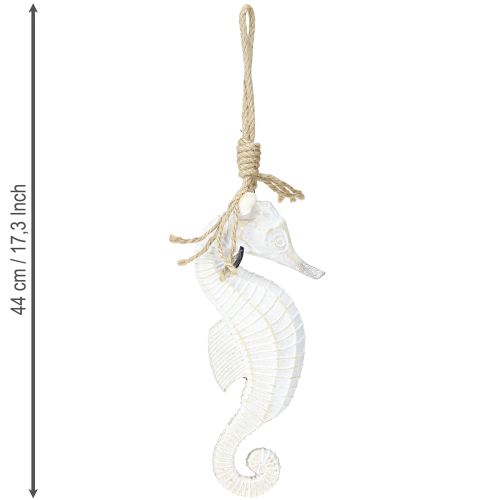 položky Dekorace Mořský koník na zavěšení White Wash 27cm