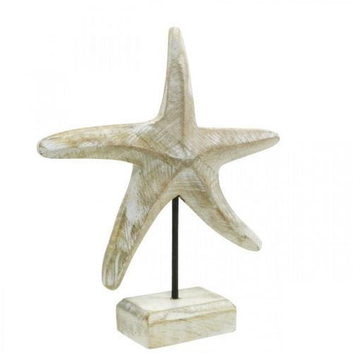 Floristik24 Hvězdice na umístění, námořní dekorace ze dřeva přírodní barva, bílá V23,5cm